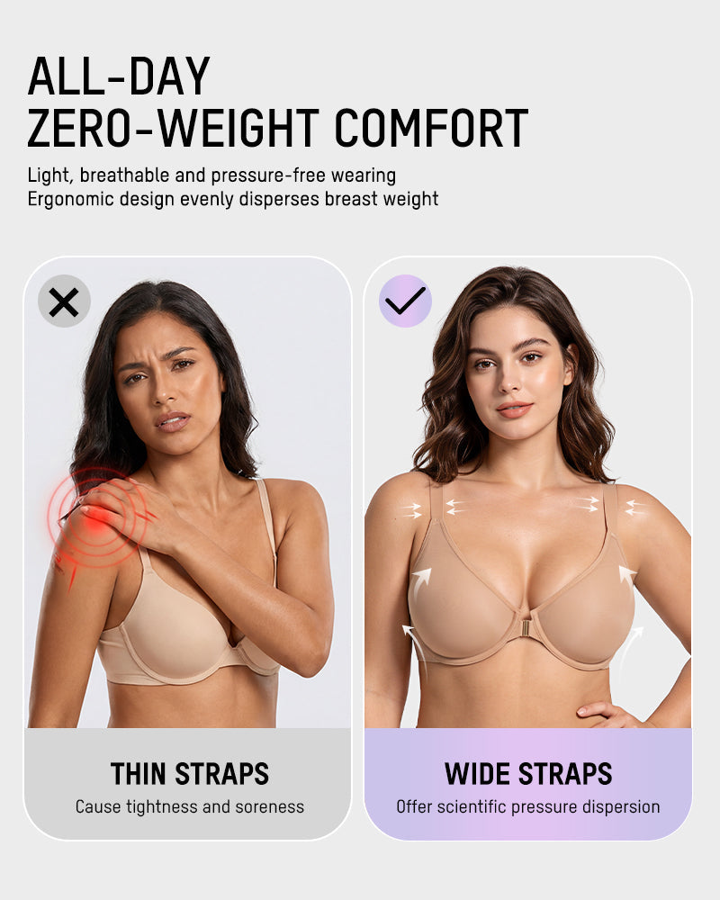 Front Closure Mesh Support Bra