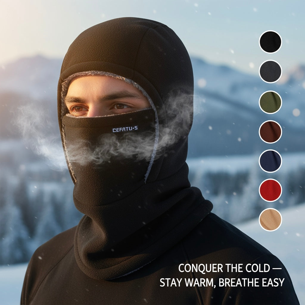 3-in-1 Winter Balaclava - Windproof Hat, Face Mask & Neck Warmer