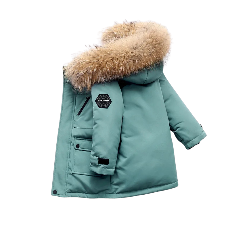 Warm Winter Coat with Plush Fur Trim