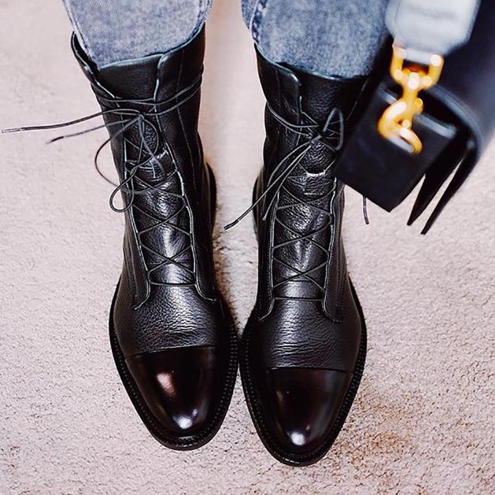 Elegant Lace-Up Ankle Boots
