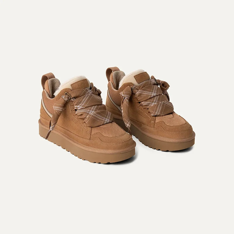Women's Fleece-Lined Suede Platform Winter Trainers