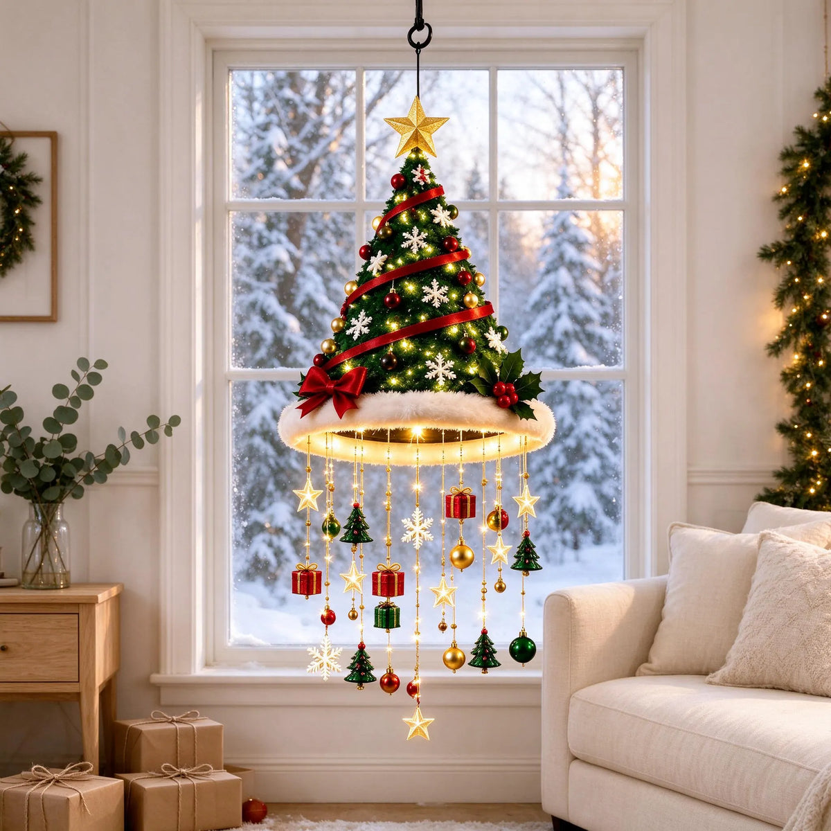 LED Santa Hat Hanging Christmas Ornament