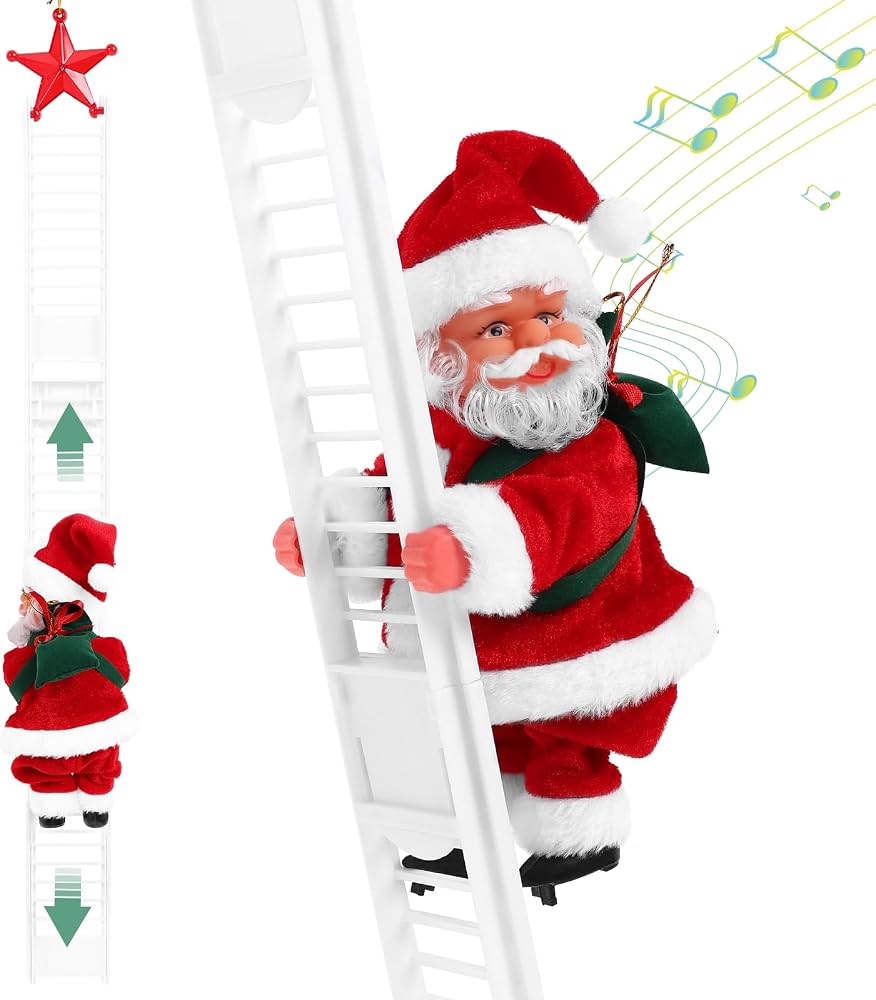 Electric Musical Climbing Santa Decoration