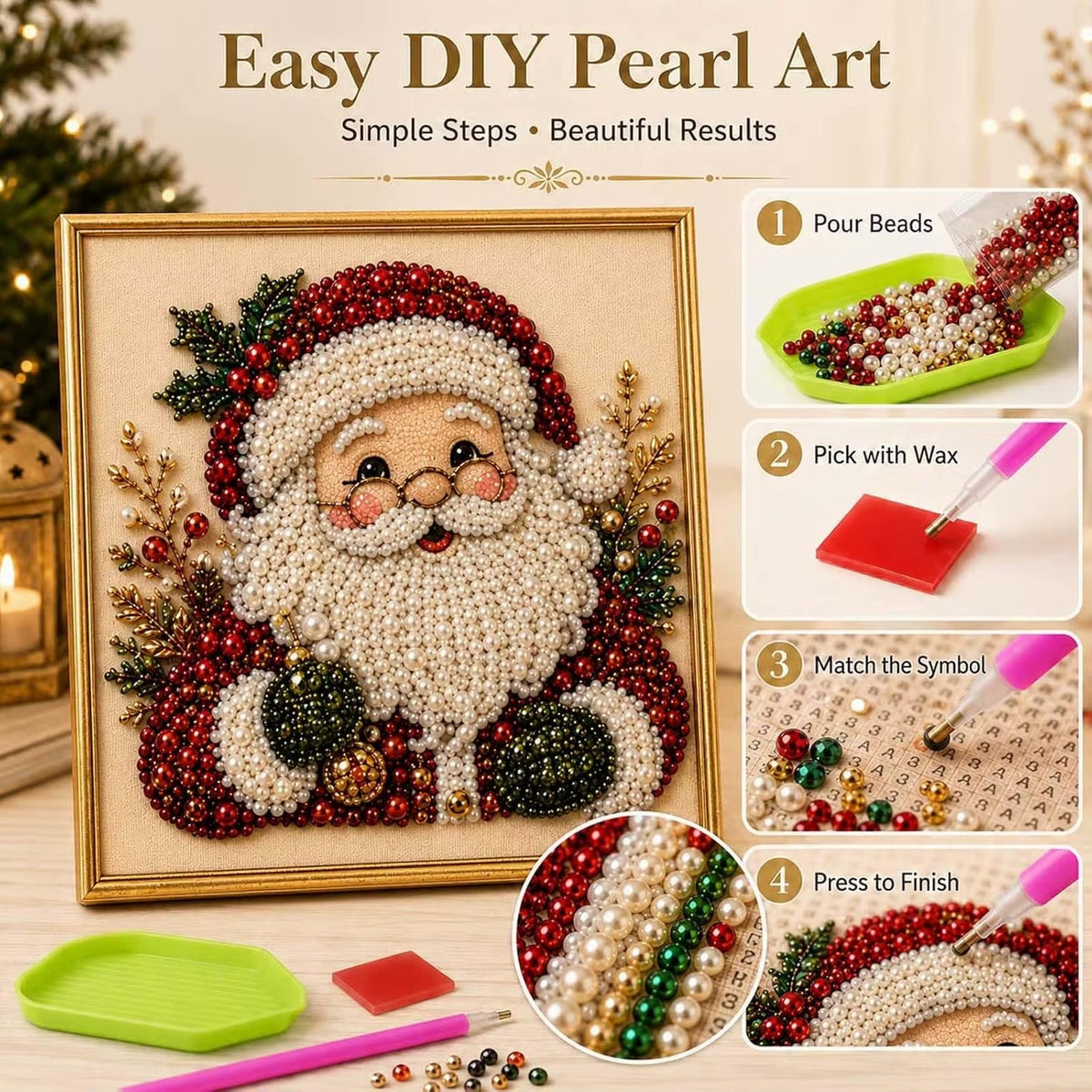 DIY Christmas Animal Diamond Painting Kit with Frame