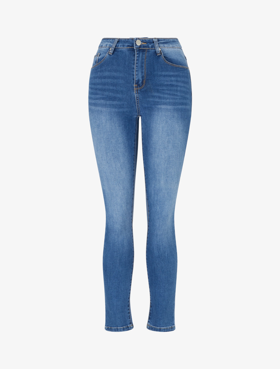 High-Waisted 5-Pocket Skinny Jeans