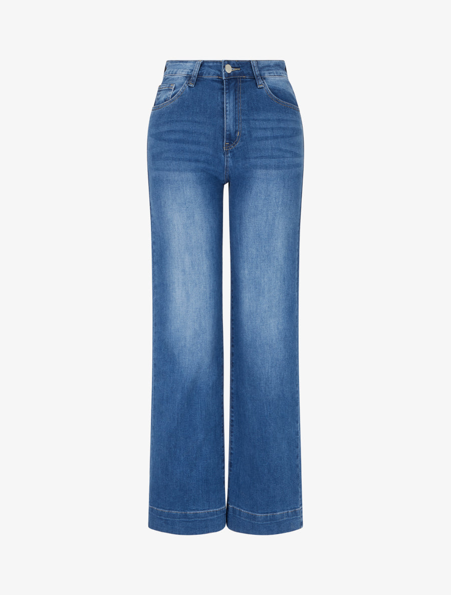5-Pocket Faded Straight Jeans