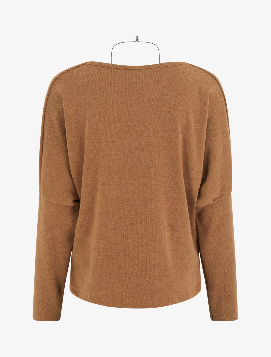 Fine Knit Cowl Neck Batwing Sleeve Sweater