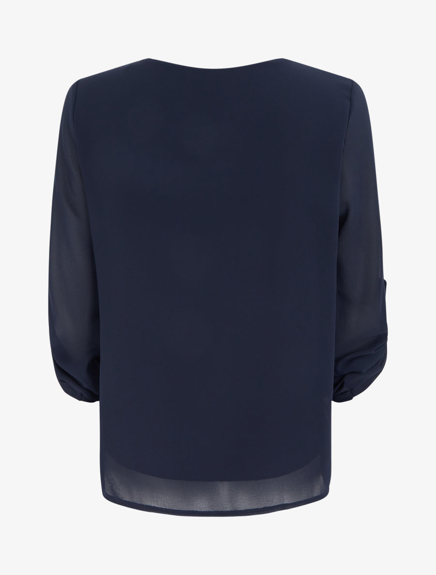 Voile Round Neck Top