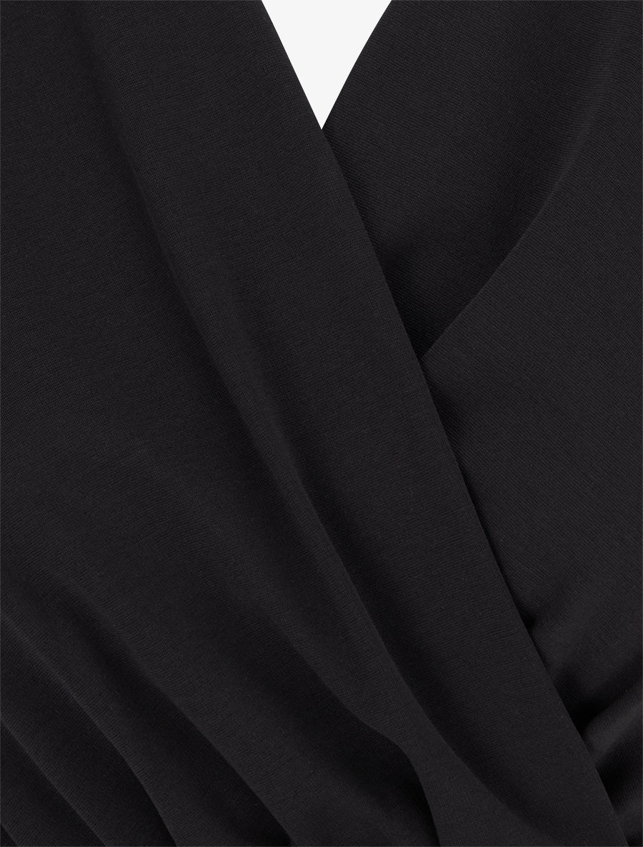 Draped Wrap Neckline Bodycon Dress