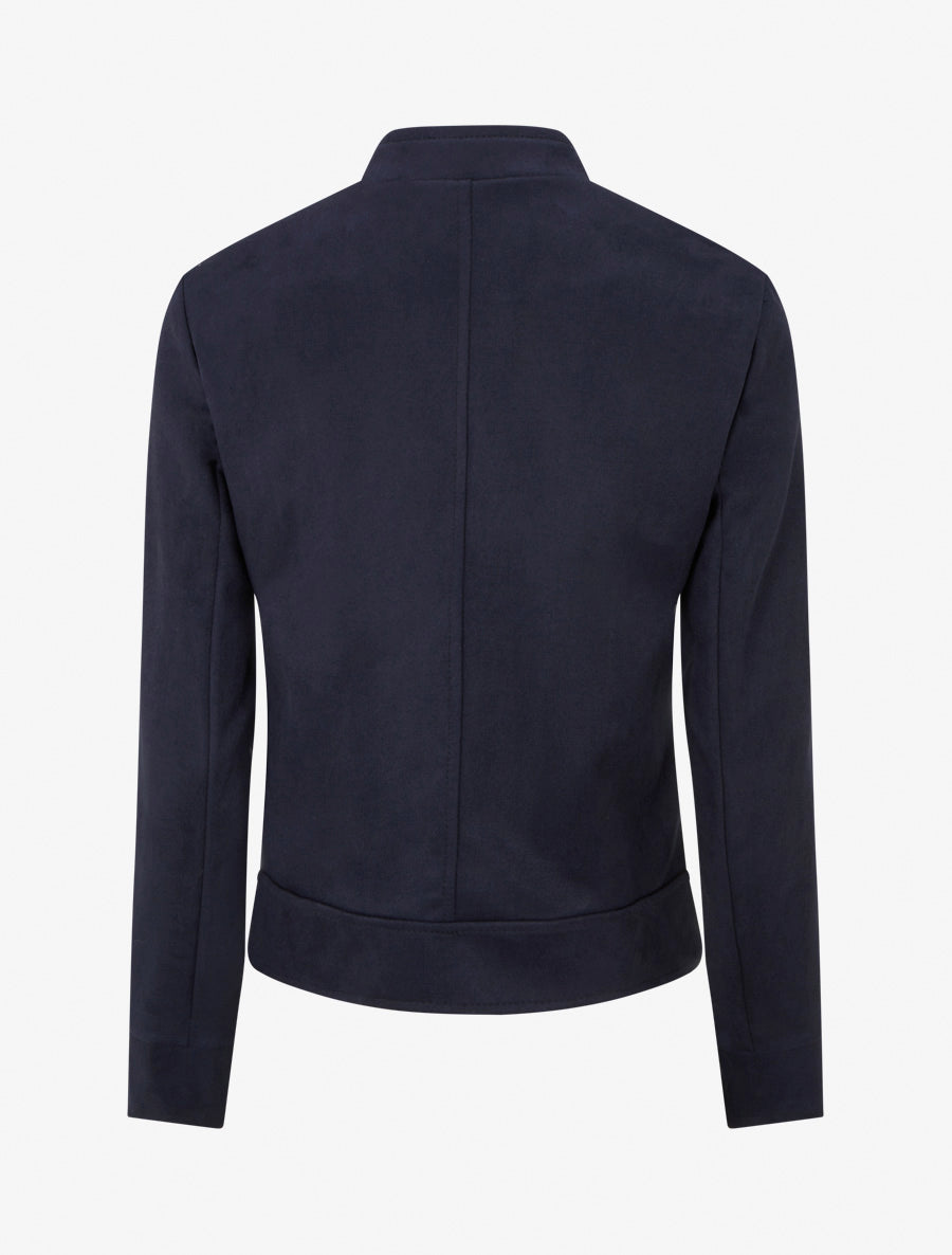 Suedette Stand Collar Zip Jacket