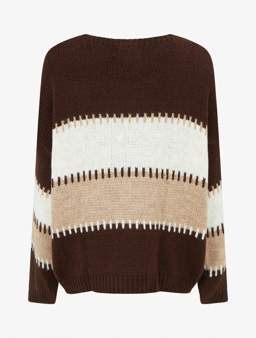 Loose Striped Knit Sweater