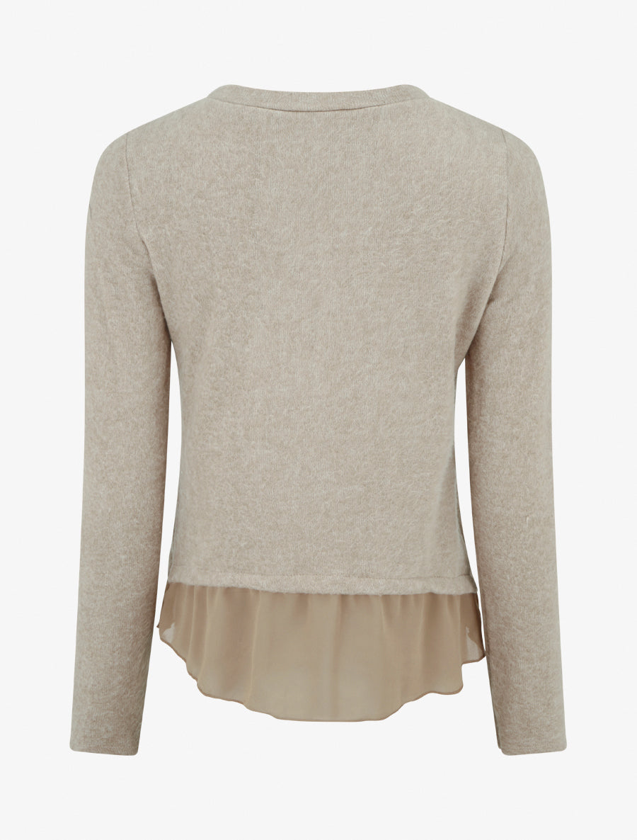 Fluffy Straight Fit Round Neck Sweater