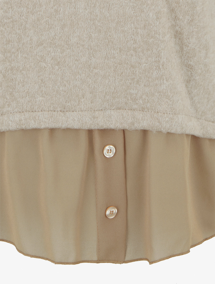 Fluffy Straight Fit Round Neck Sweater