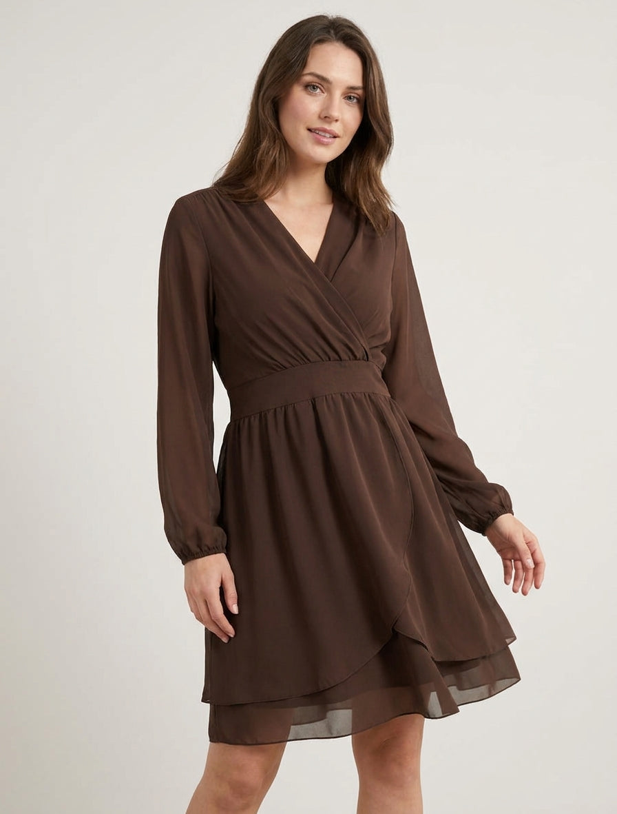 Wrap Dress with Flared Fit