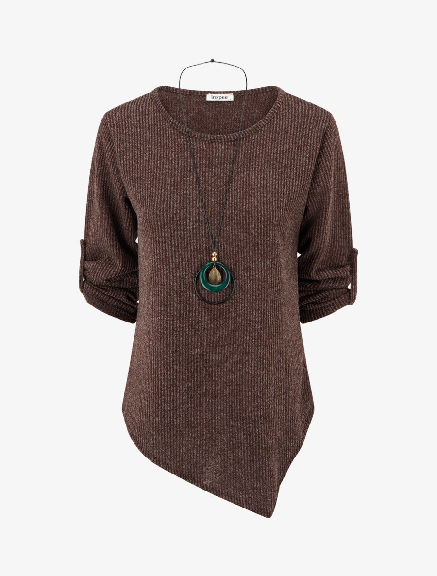 Ribbed Round Neck Sweater