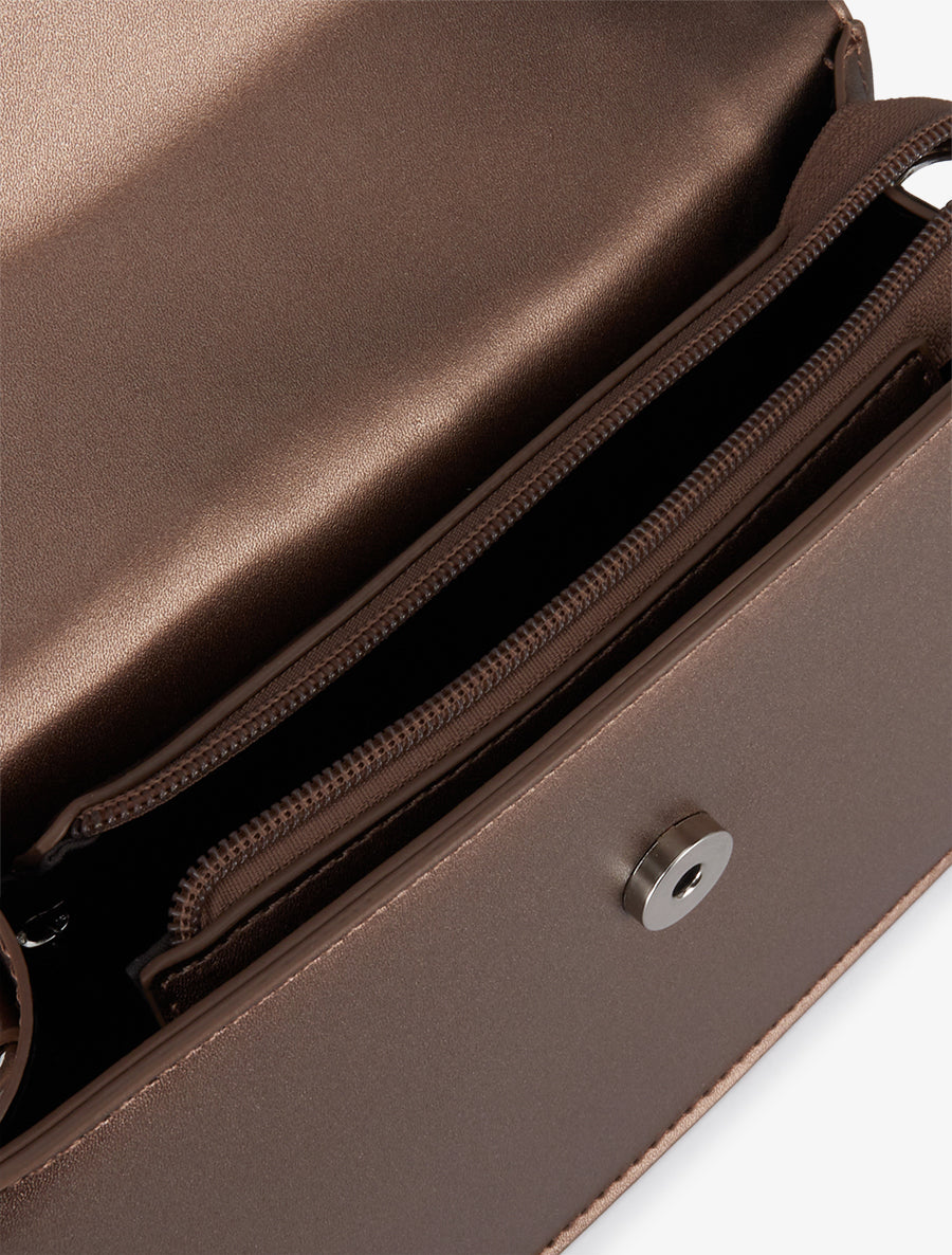 Audrey Crossbody Bag in Faux Leather - Bronze