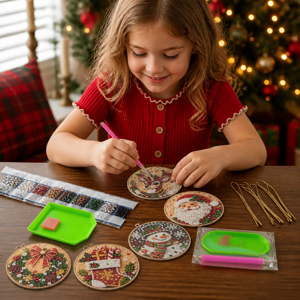 DIY Christmas Diamond Painting Ornament Kit β Festive Tree Hanging Decorations