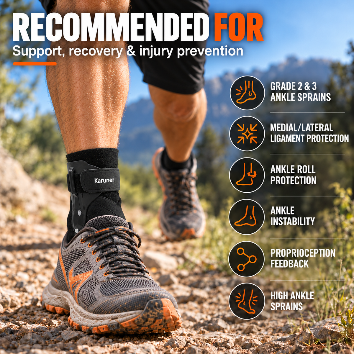 Low Profile Wraparound Compression Ankle Stabiliser