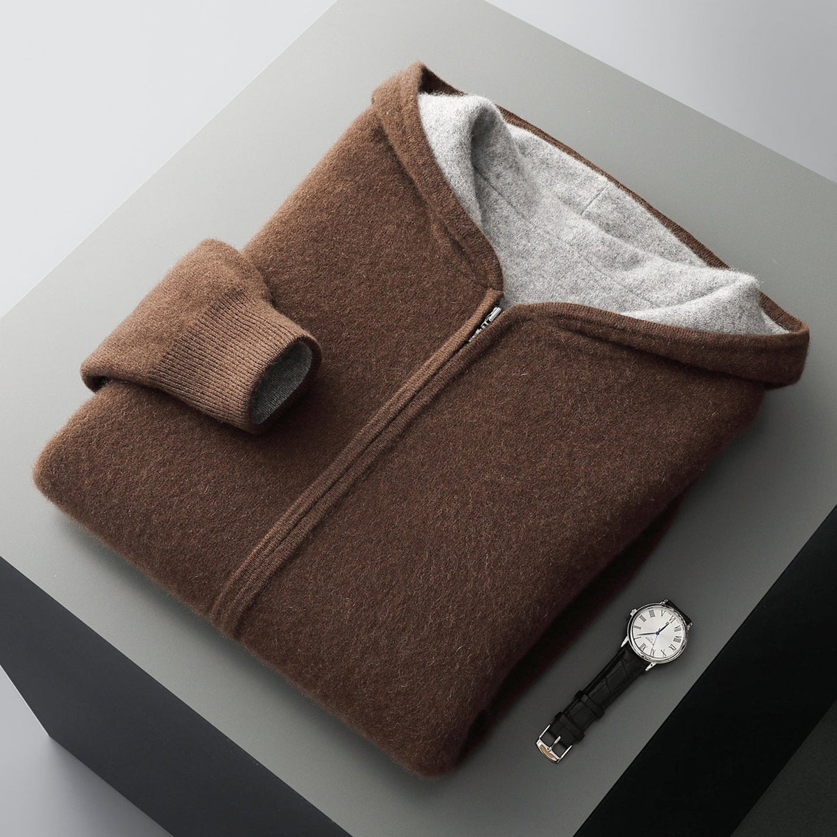 Reversible Cashmere Zip Jacket