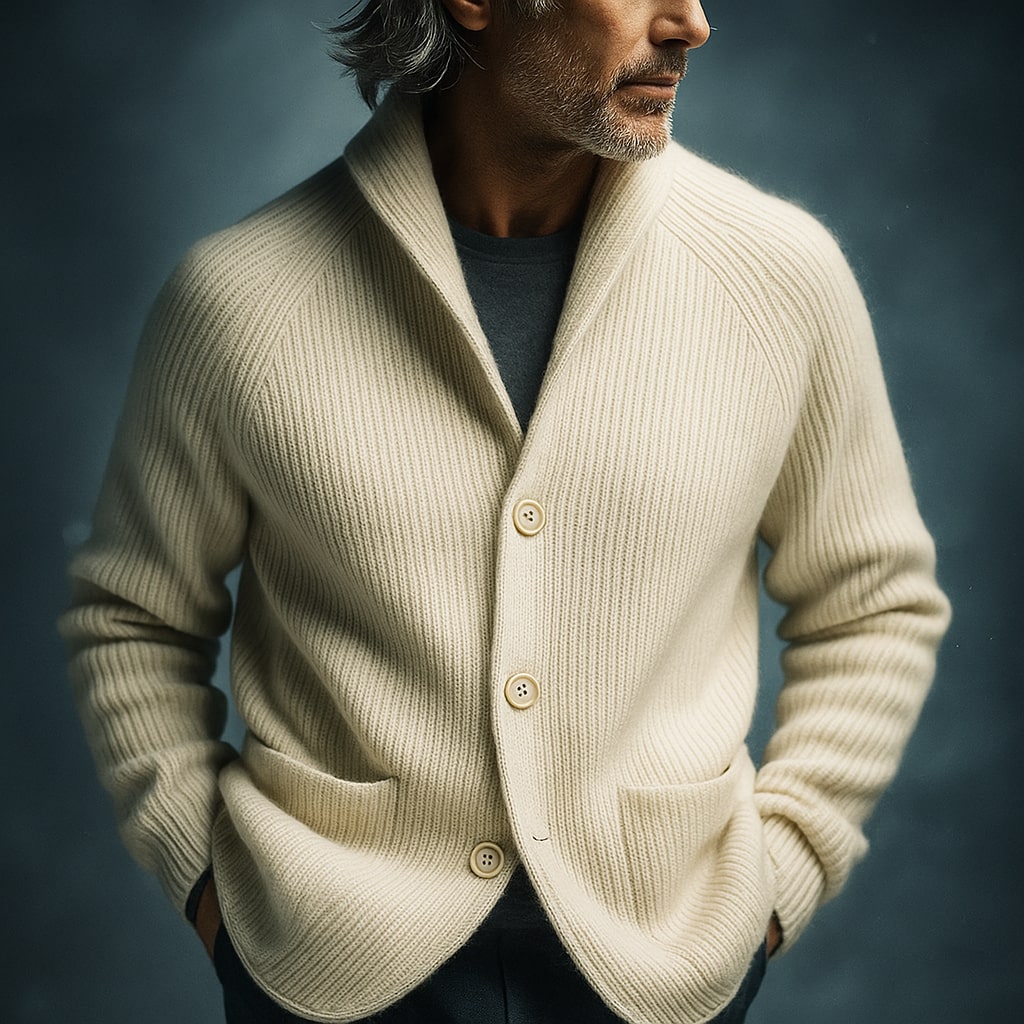 Hugo Ribbed Wool Cardigan