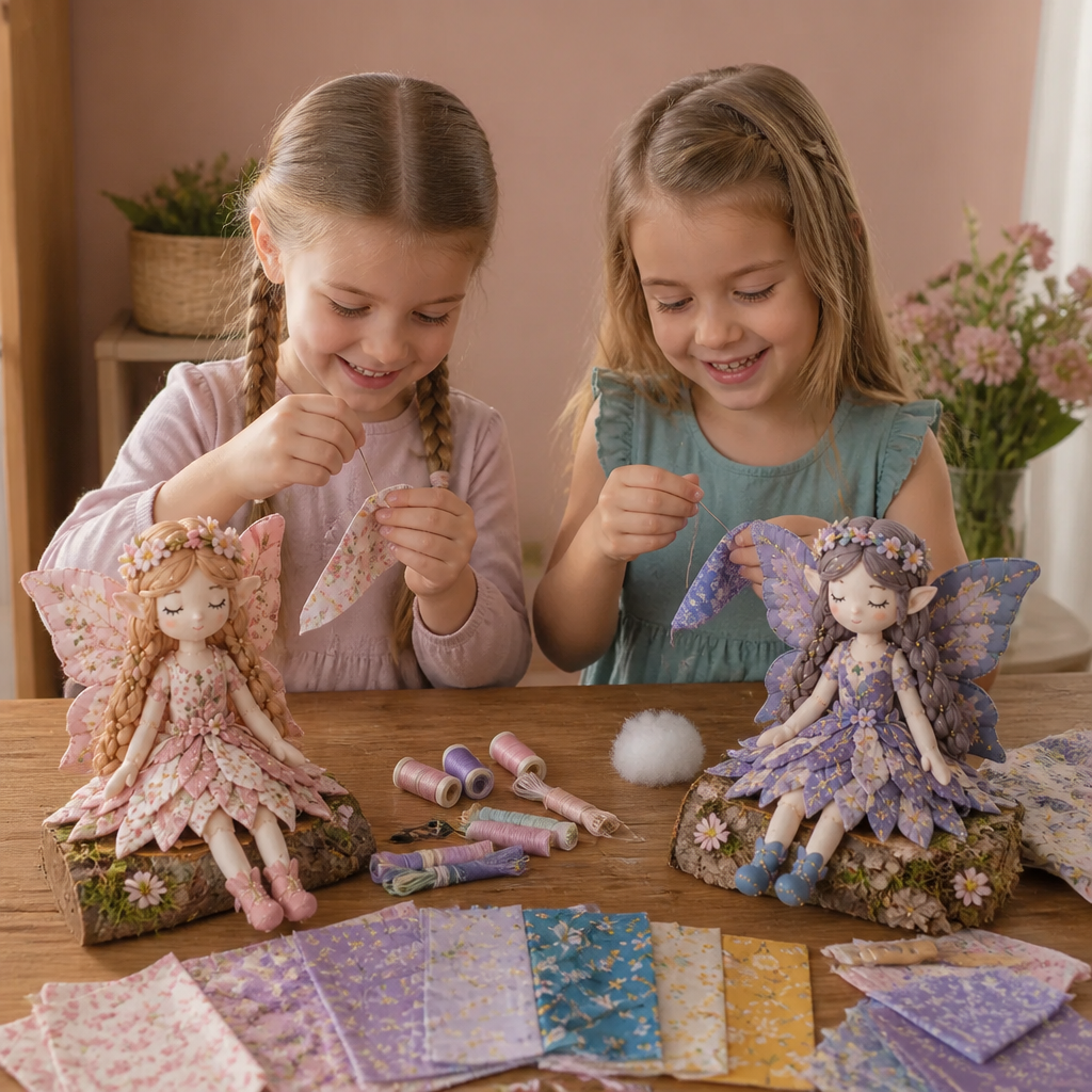 DIY Fairy Sewing Kit for Children – Create Magical Fabric Fairy Dolls with Fabric, Accessories and Instructions