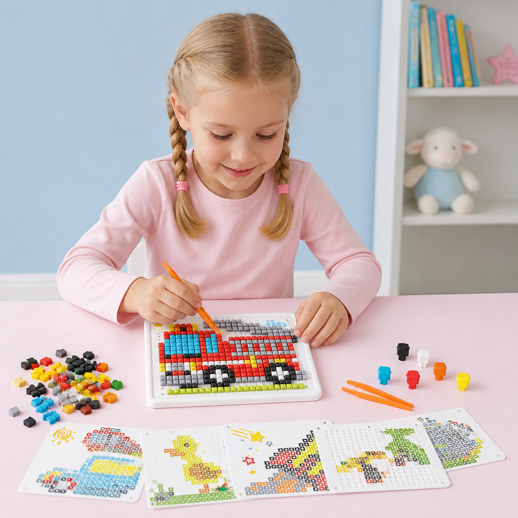 Montessori Learning Game with Peg Mosaic