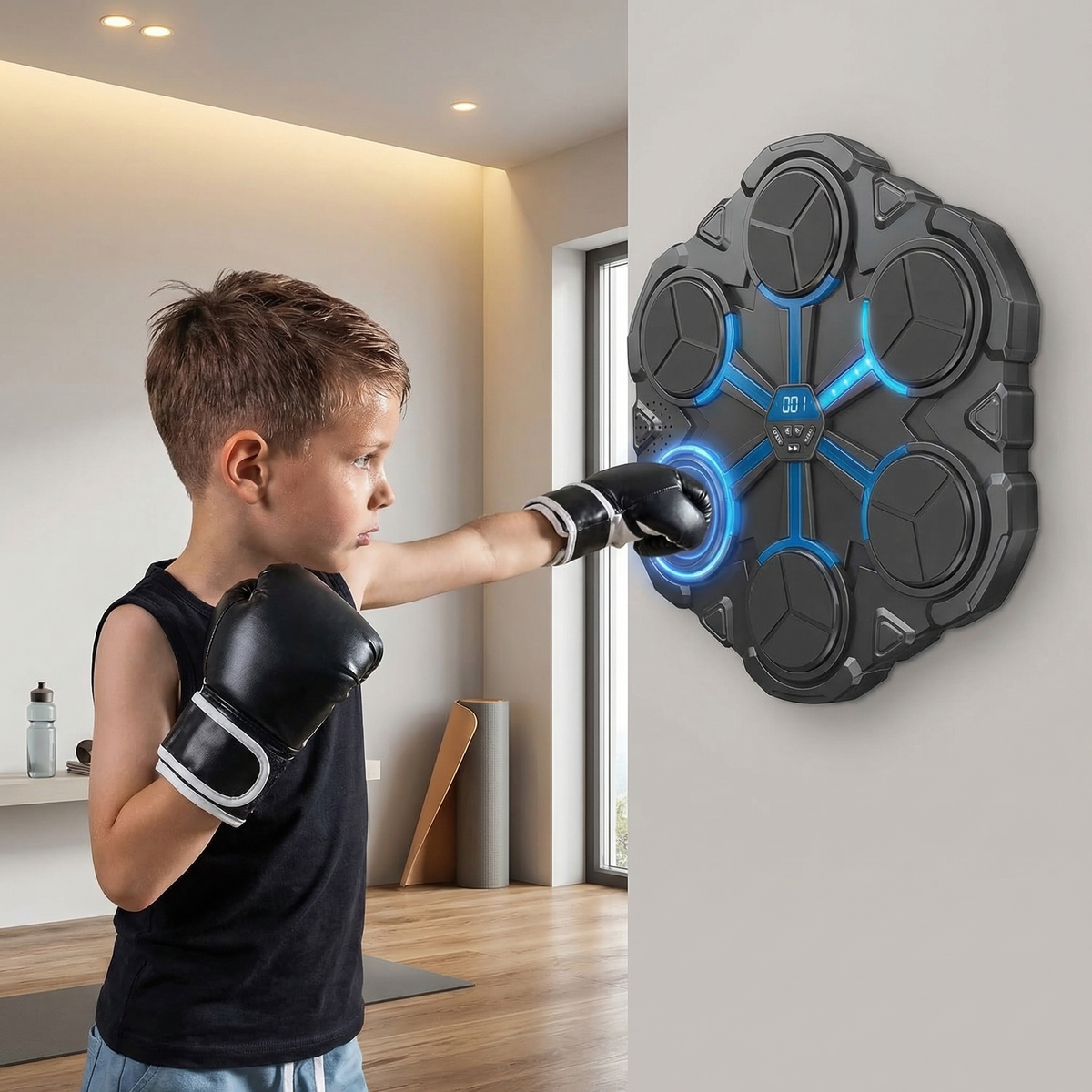 Bluetooth Music Boxing Trainer β Interactive Wall Punching Target with Lights & Sound