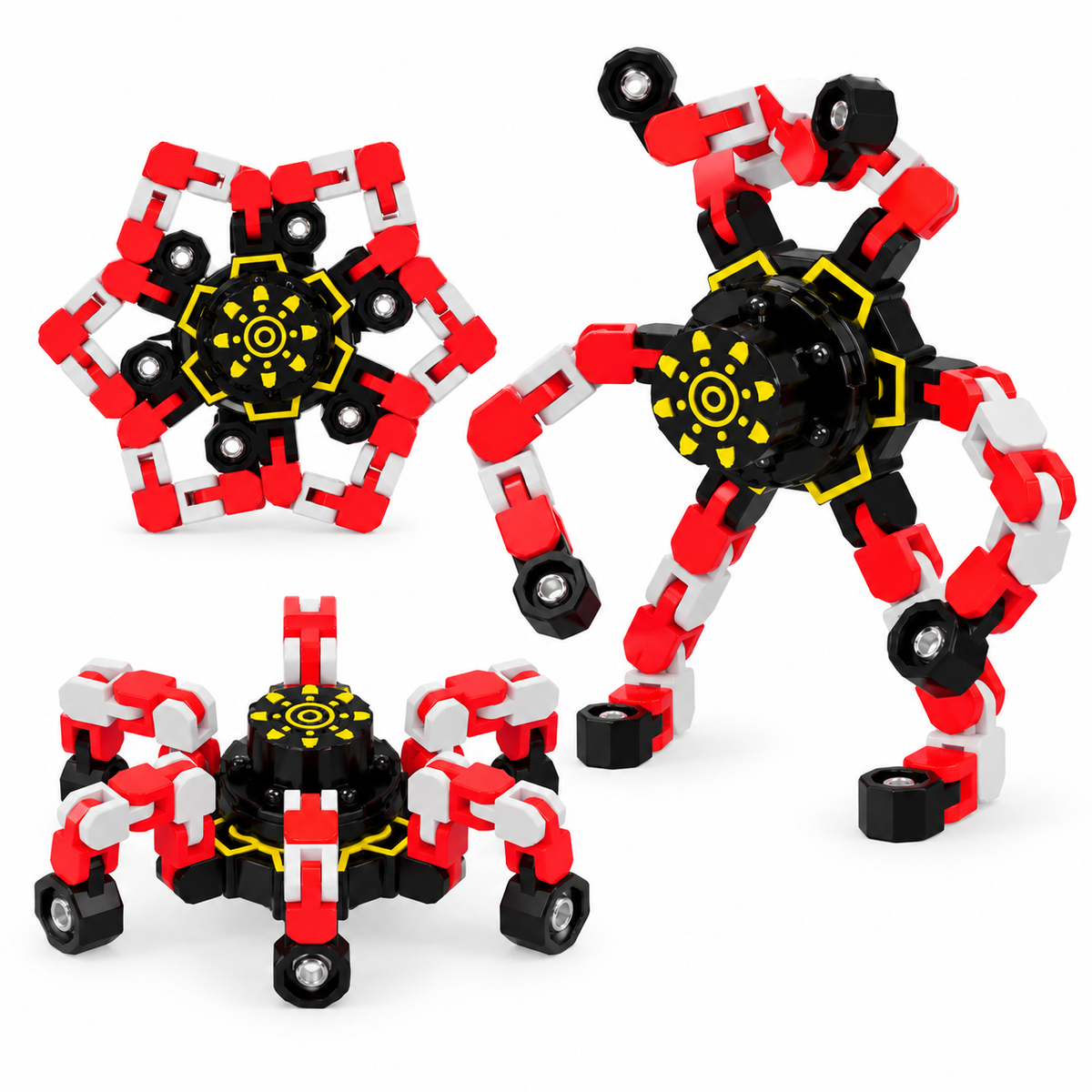 Transformable Robot Fidget Spinner for Stress Relief