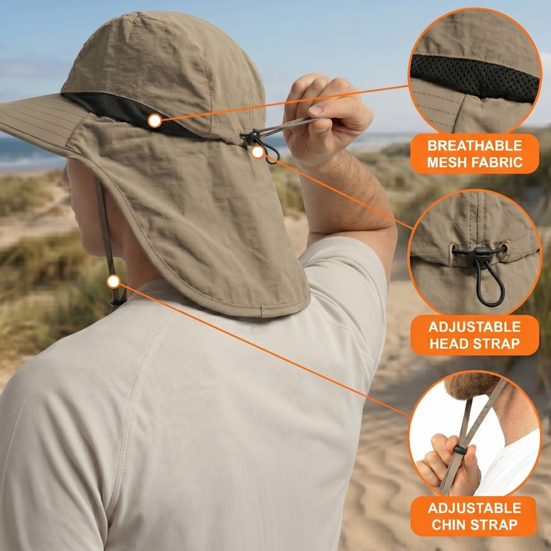 Nordspur | Brimveil Wide-Brim Sun Hat With Neck Flap