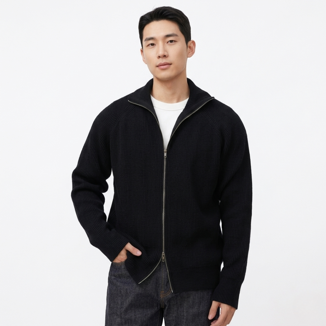 Nordspur | Thick Knitted Zip Cardigan