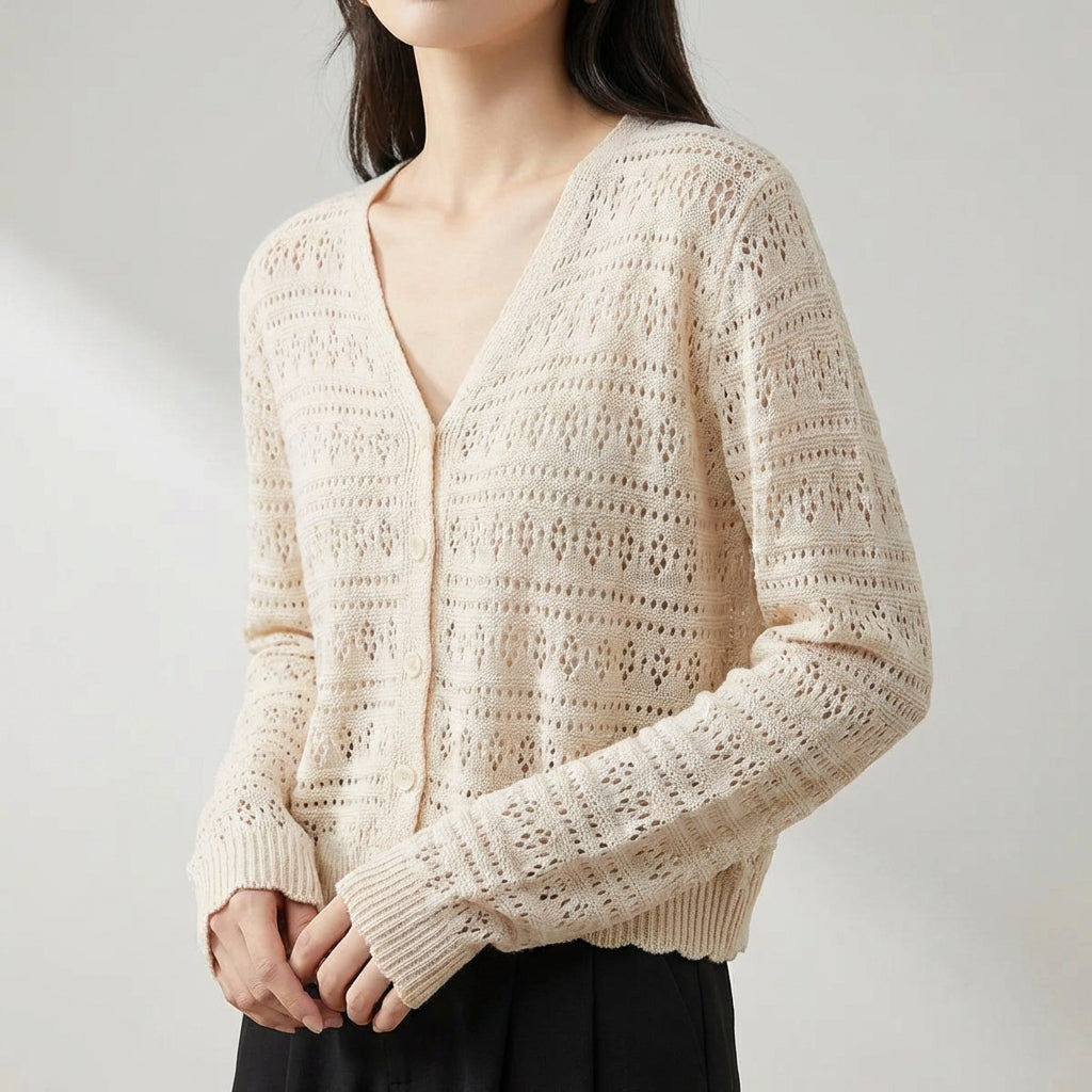 Nordspur | Aeriale Openwork Cropped Cardigan