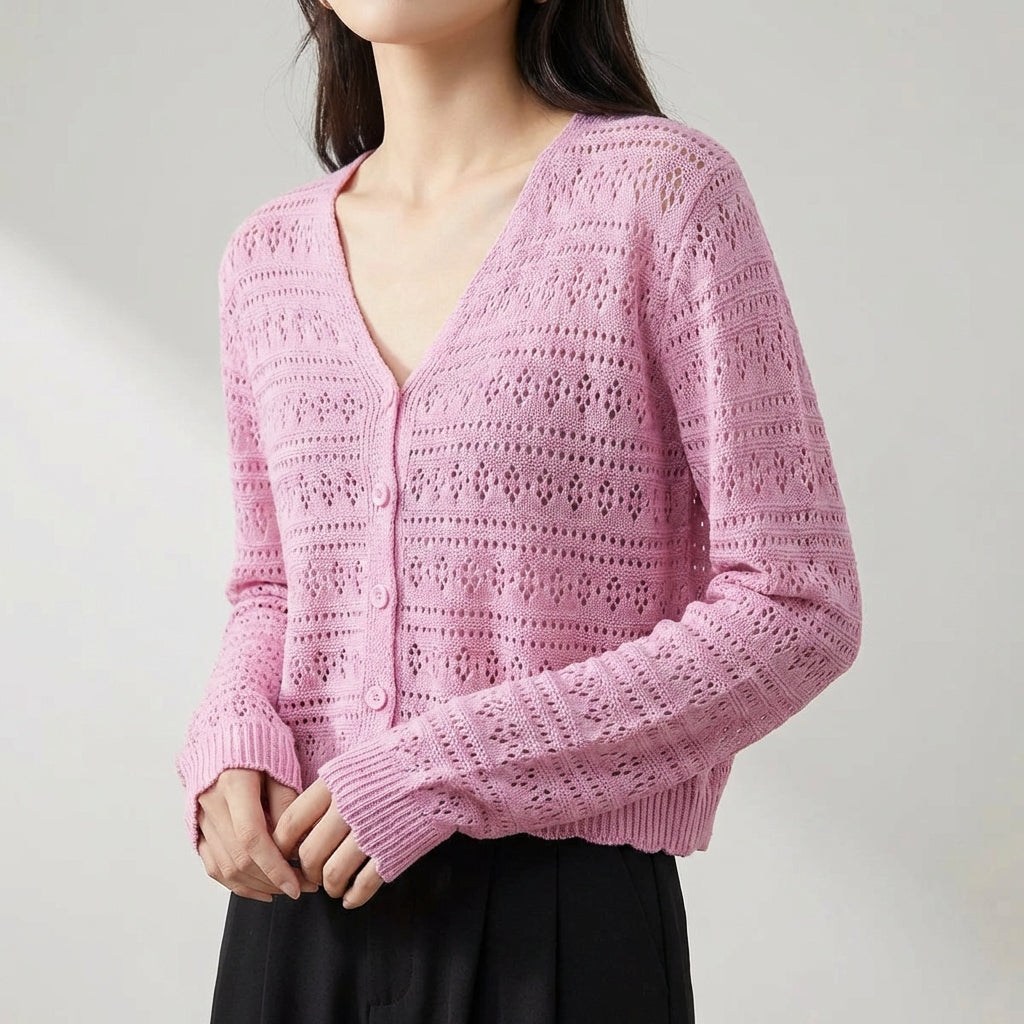 Nordspur | Aeriale Openwork Cropped Cardigan