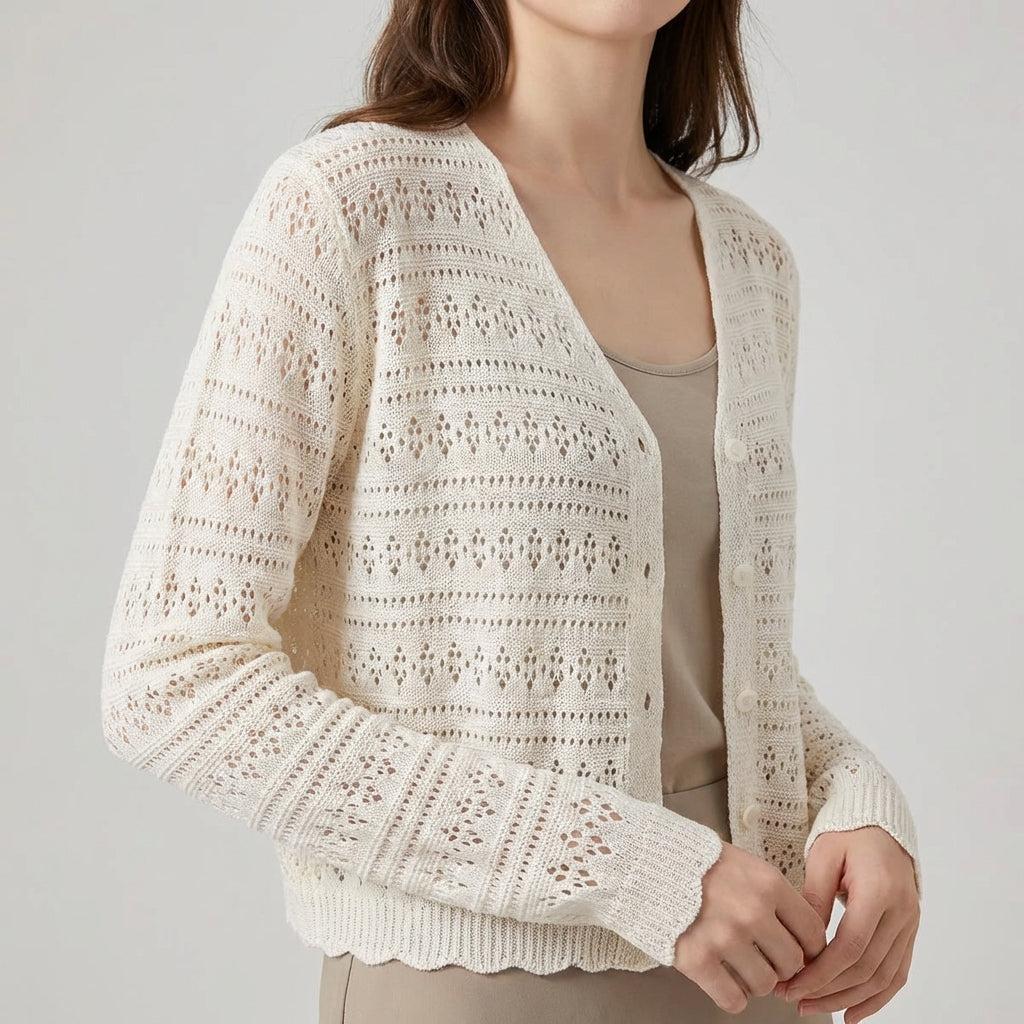 Nordspur | Aeriale Openwork Cropped Cardigan