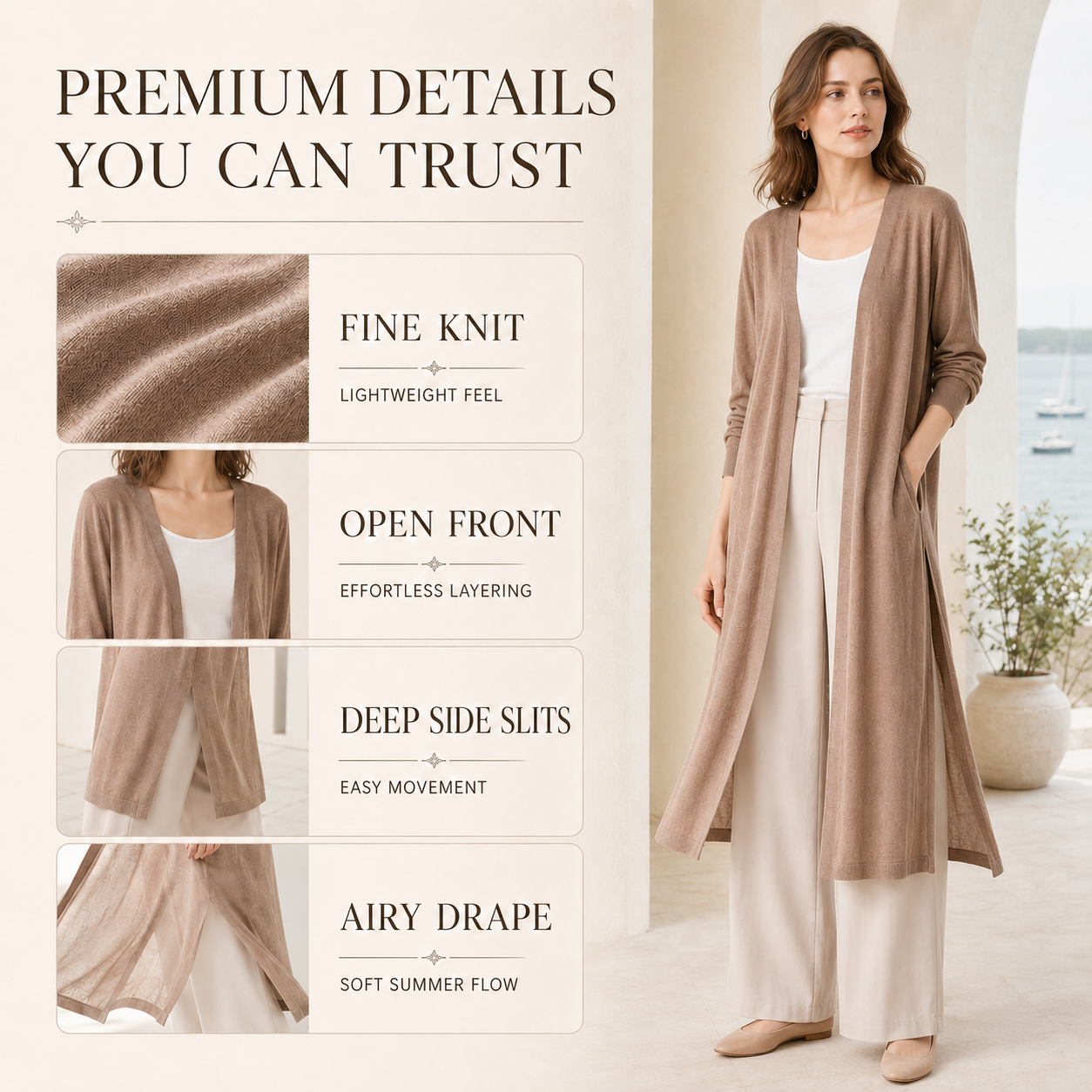 Nordspur | Aerisell Longline Open Front Cardigan
