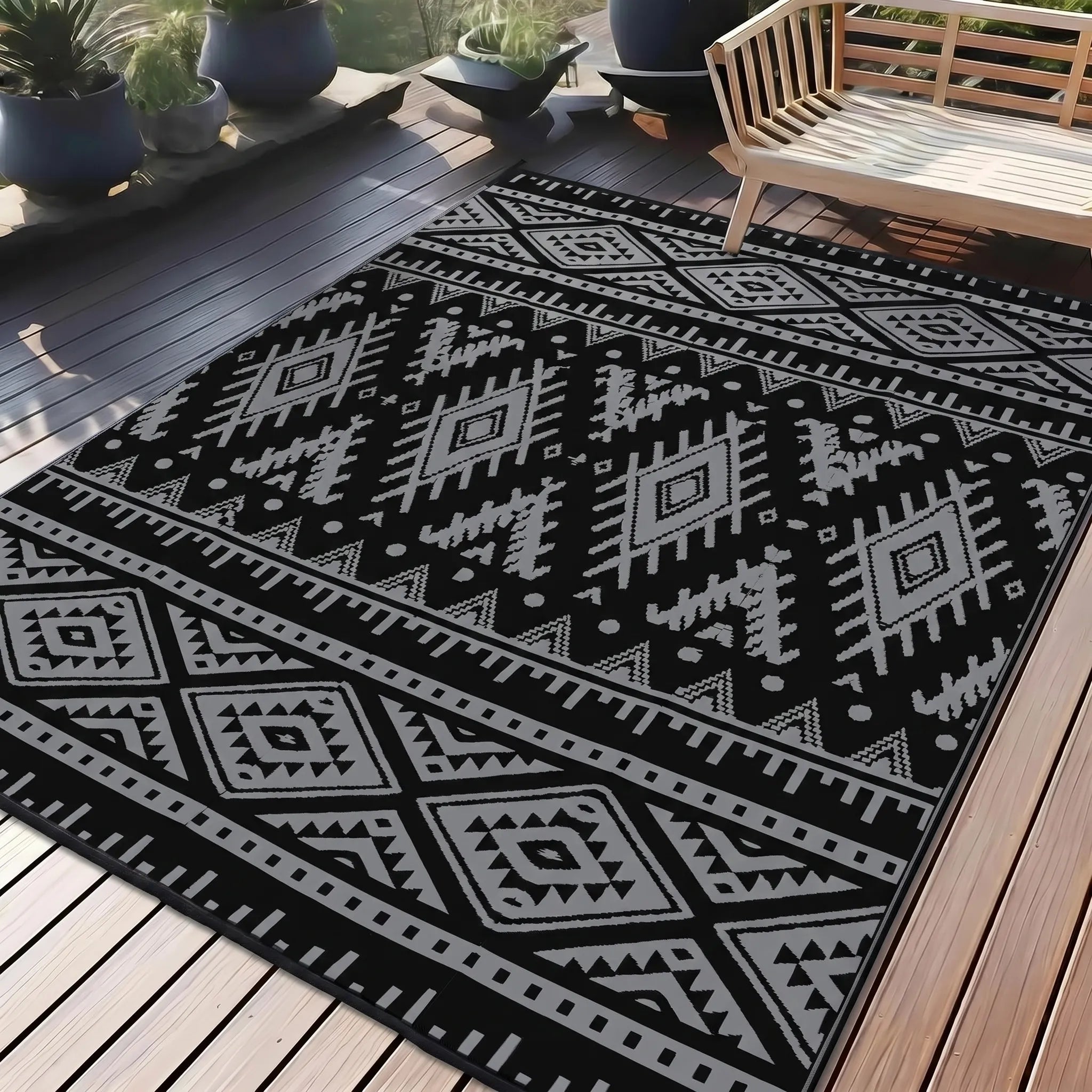 Nordspur | Alvoria Reversible Geometric Outdoor Rug