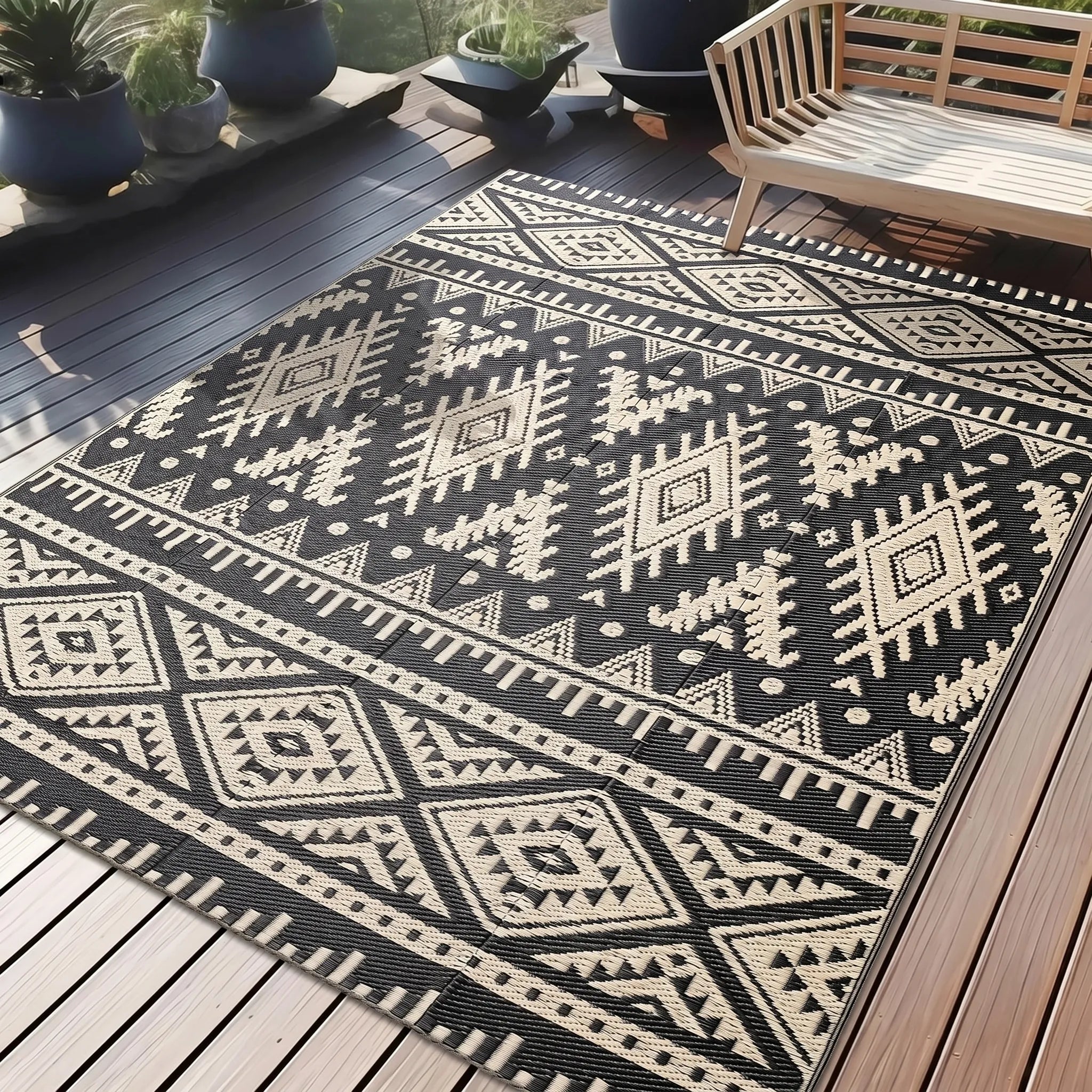 Nordspur | Alvoria Reversible Geometric Outdoor Rug