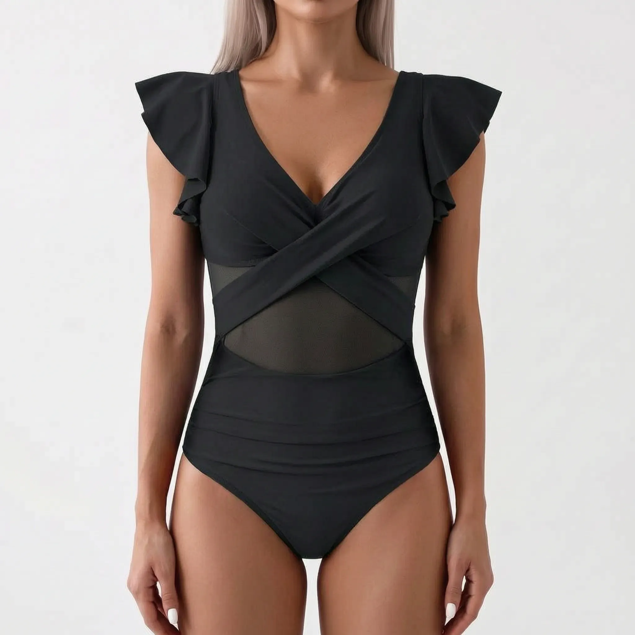 Nordspur | Aqualuna V-Neck Ruched One-Piece Swimsuit
