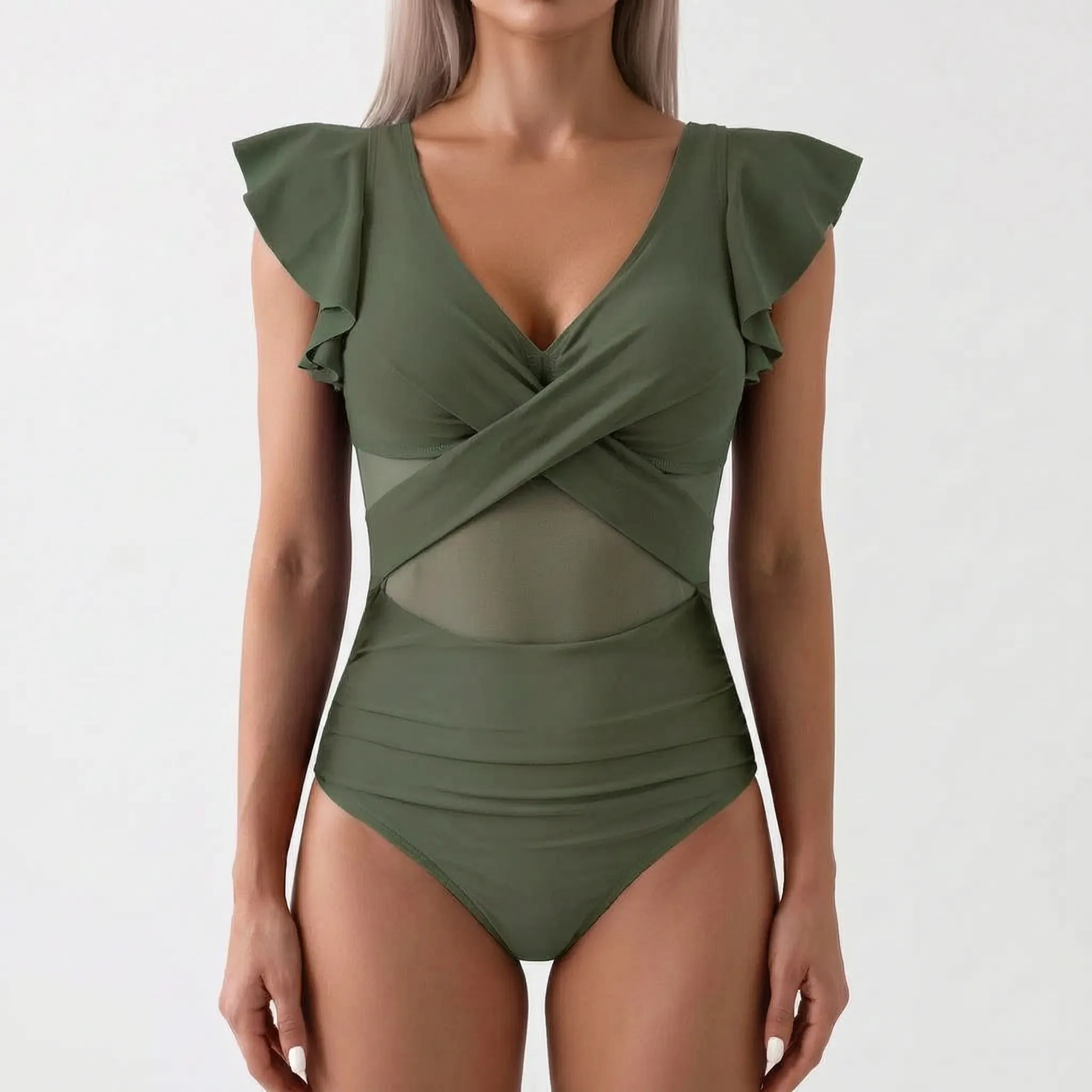 Nordspur | Aqualuna V-Neck Ruched One-Piece Swimsuit