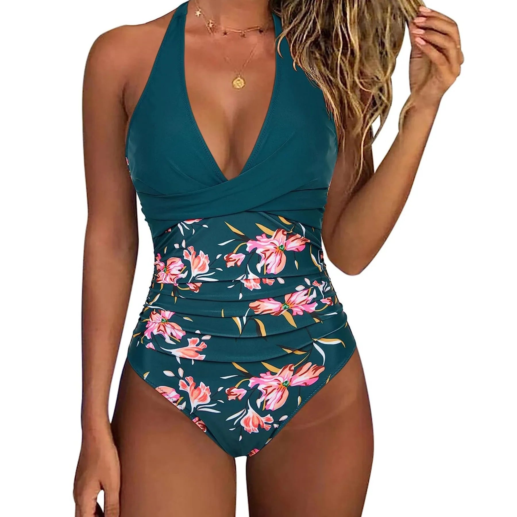 Nordspur | Aquarelle One Piece Halter Swimsuit