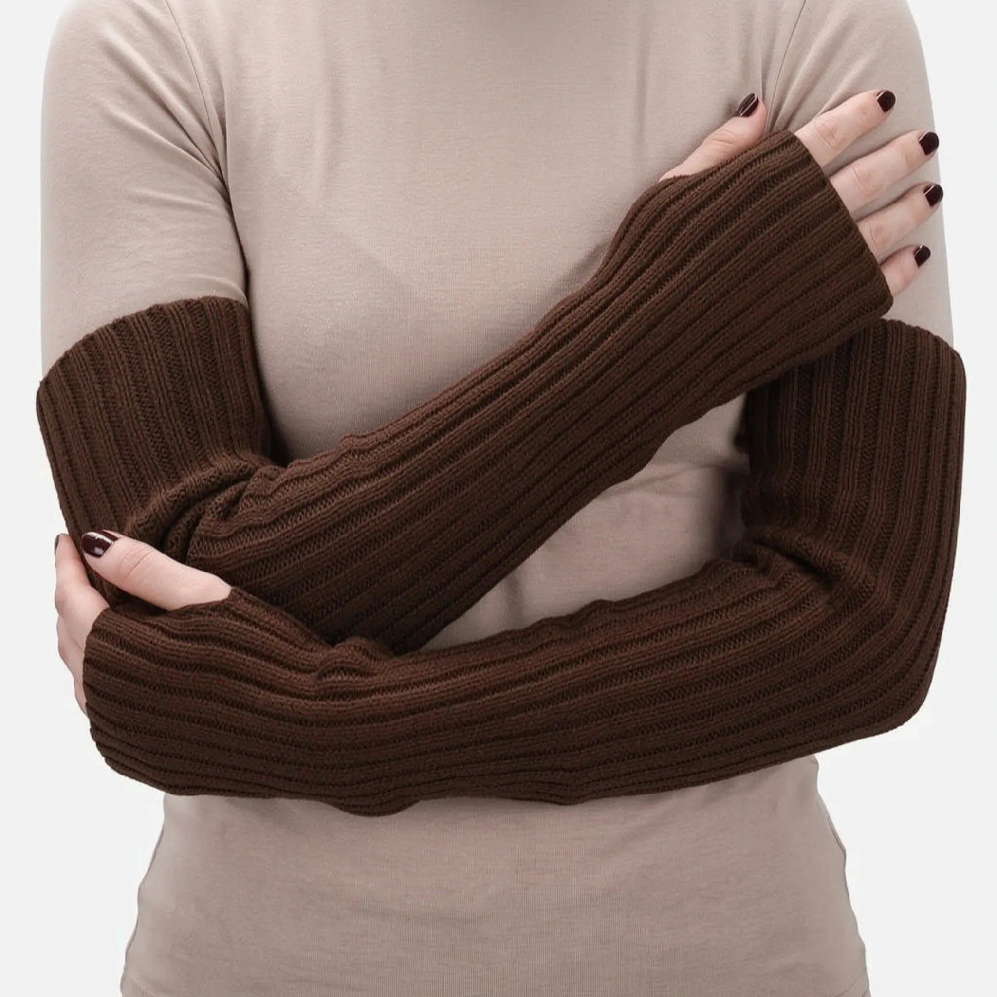 Nordspur | ArmHugs Long Ribbed Knit Fingerless Gloves