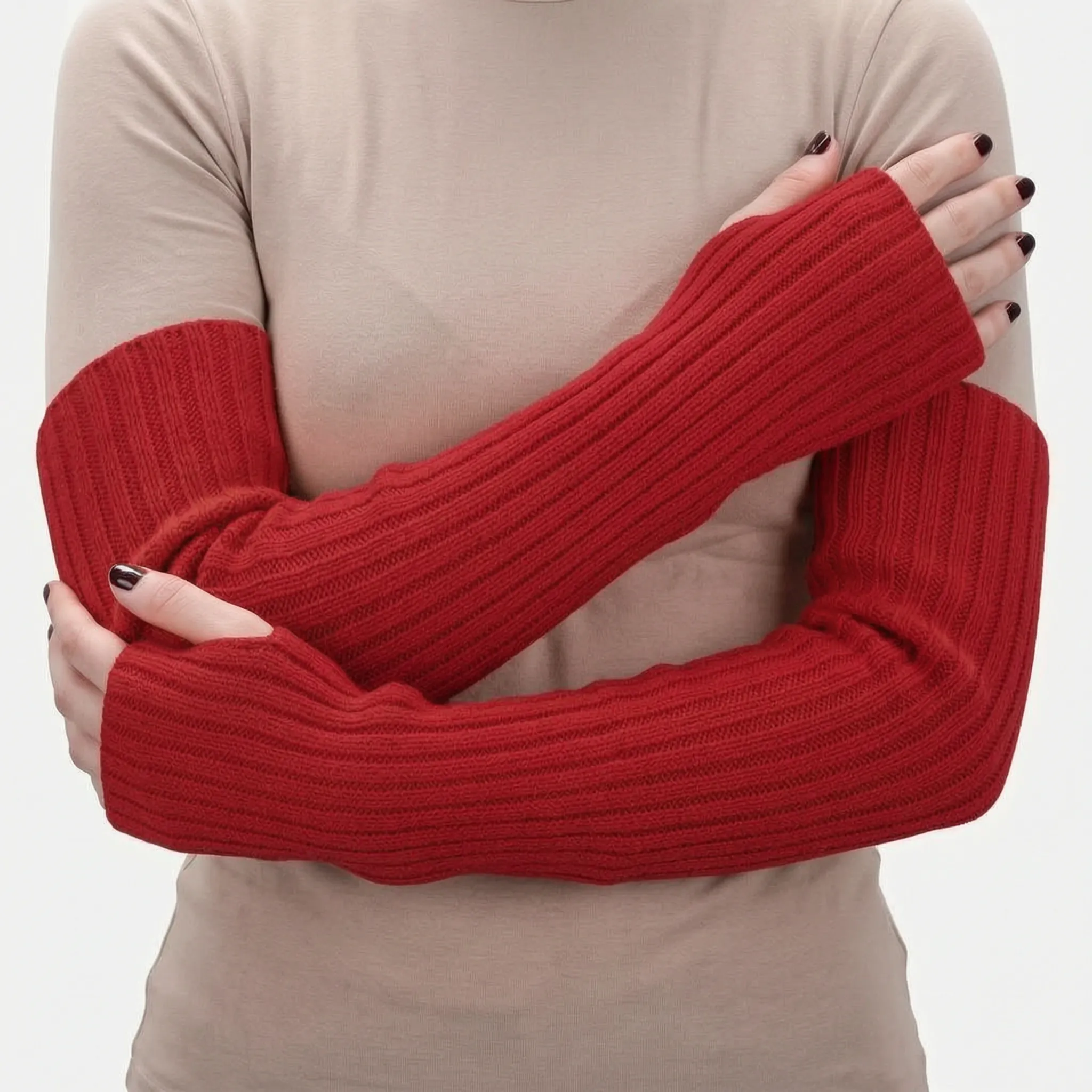 Nordspur | ArmHugs Long Ribbed Knit Fingerless Gloves