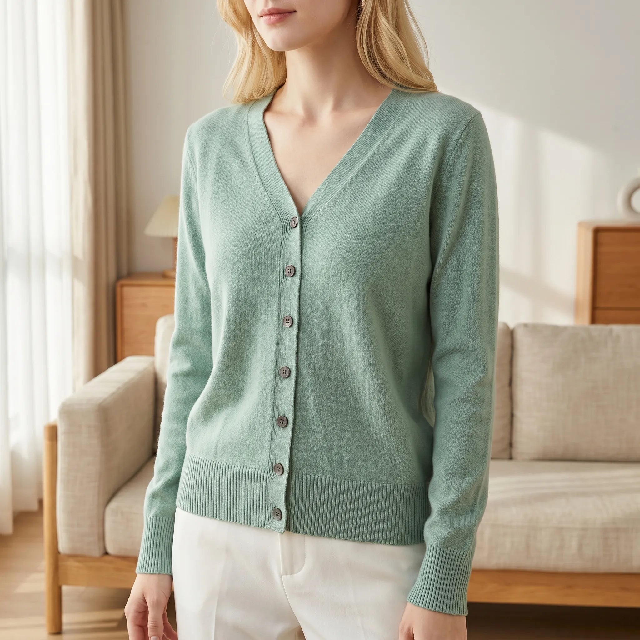 Nordspur | AuraKnit V-Neck Buttoned Cardigan