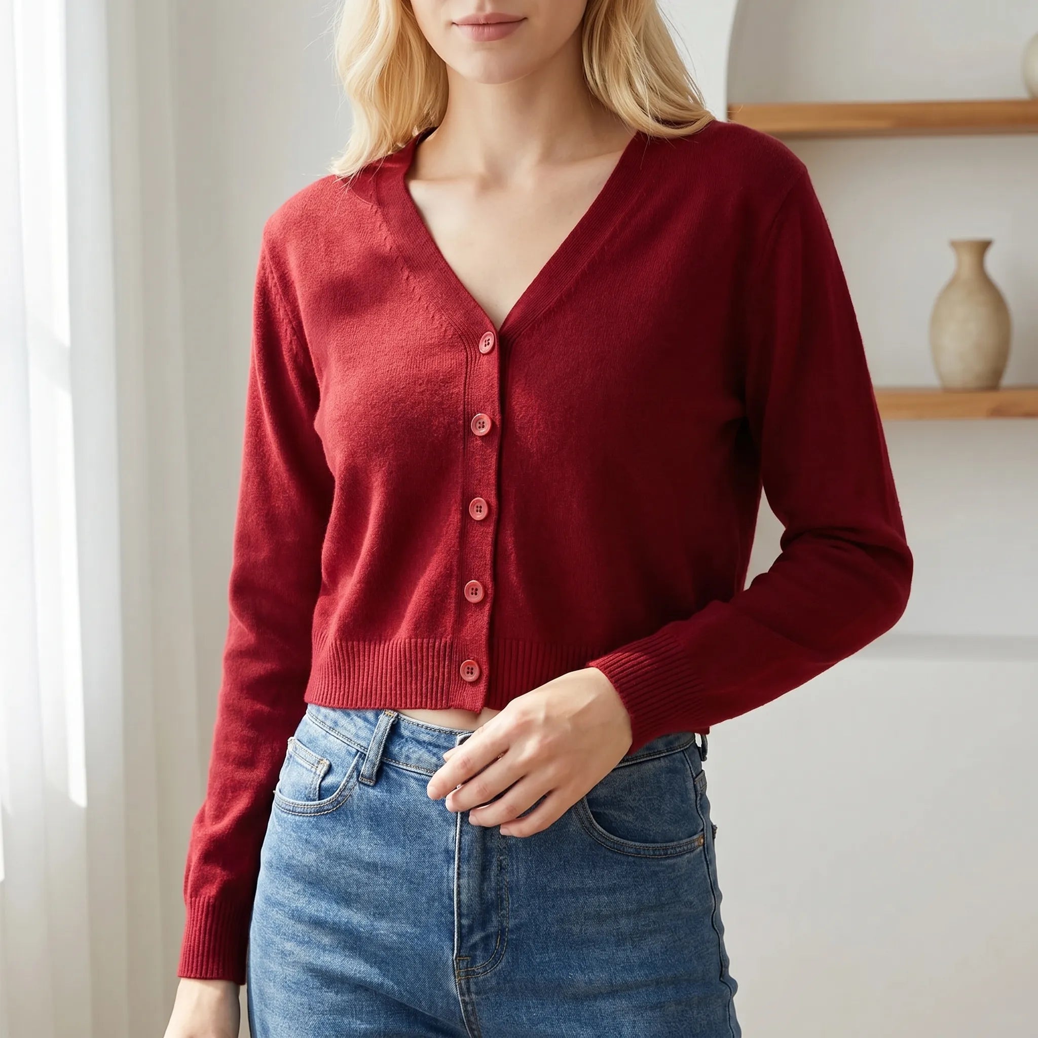 Nordspur | Aurelia Cropped V-Neck Cardigan