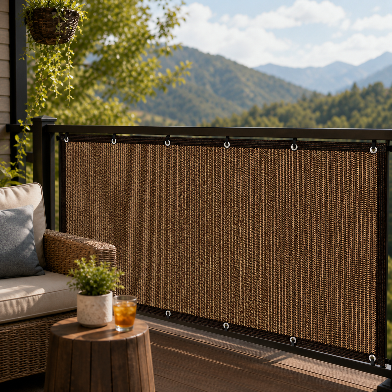 Nordspur | Aurevo Balcony Privacy Screen | Sun & Wind Panel, No Drilling