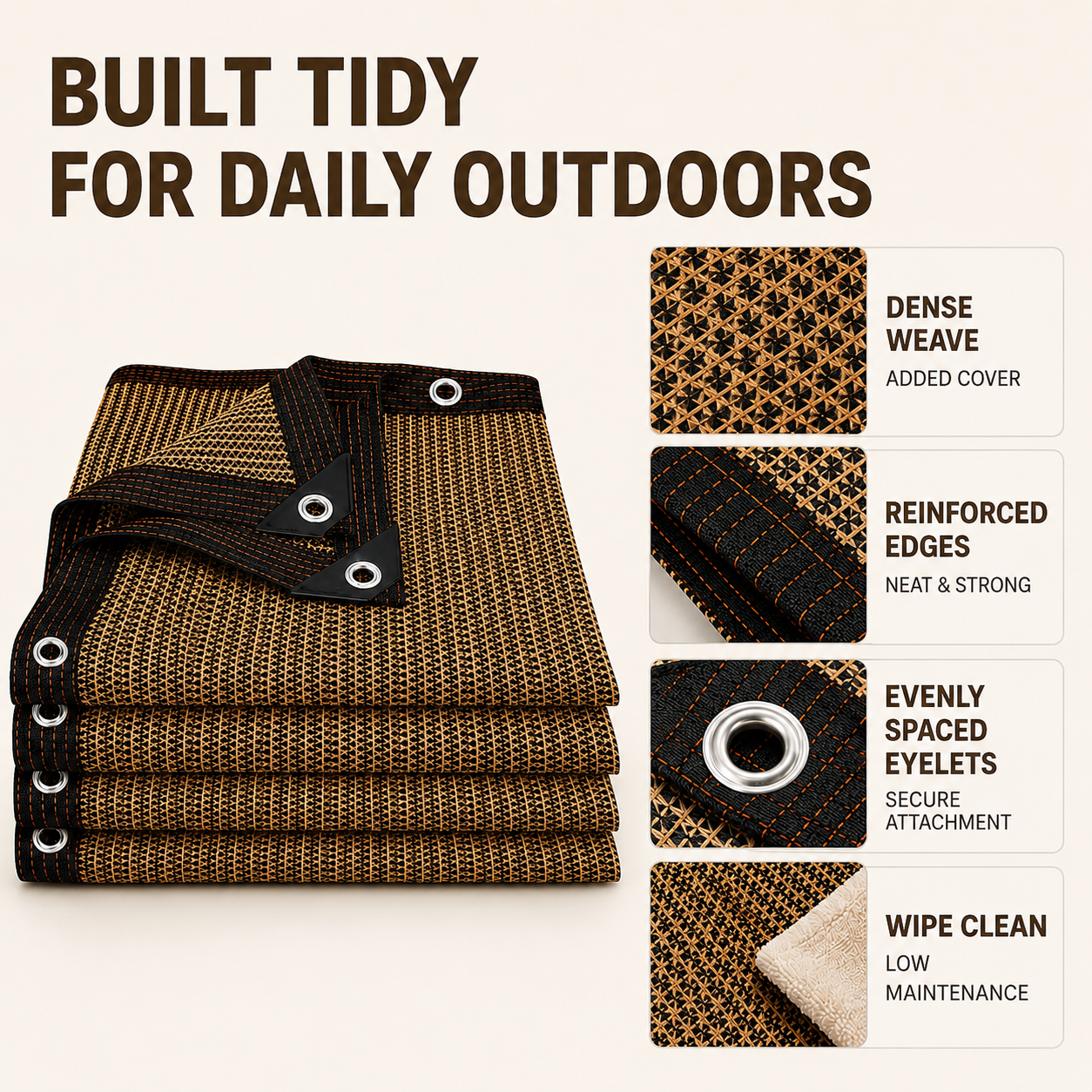 Nordspur | Aurevo Balcony Privacy Screen | Sun & Wind Panel, No Drilling