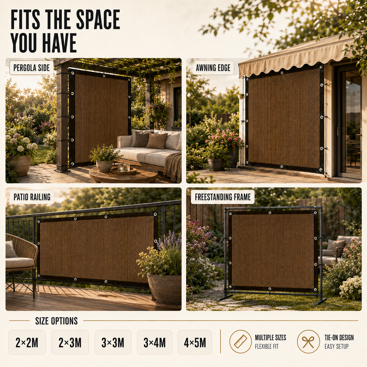 Nordspur | Aurevo Garden Privacy Screen | Patio Side Panel, No Drilling