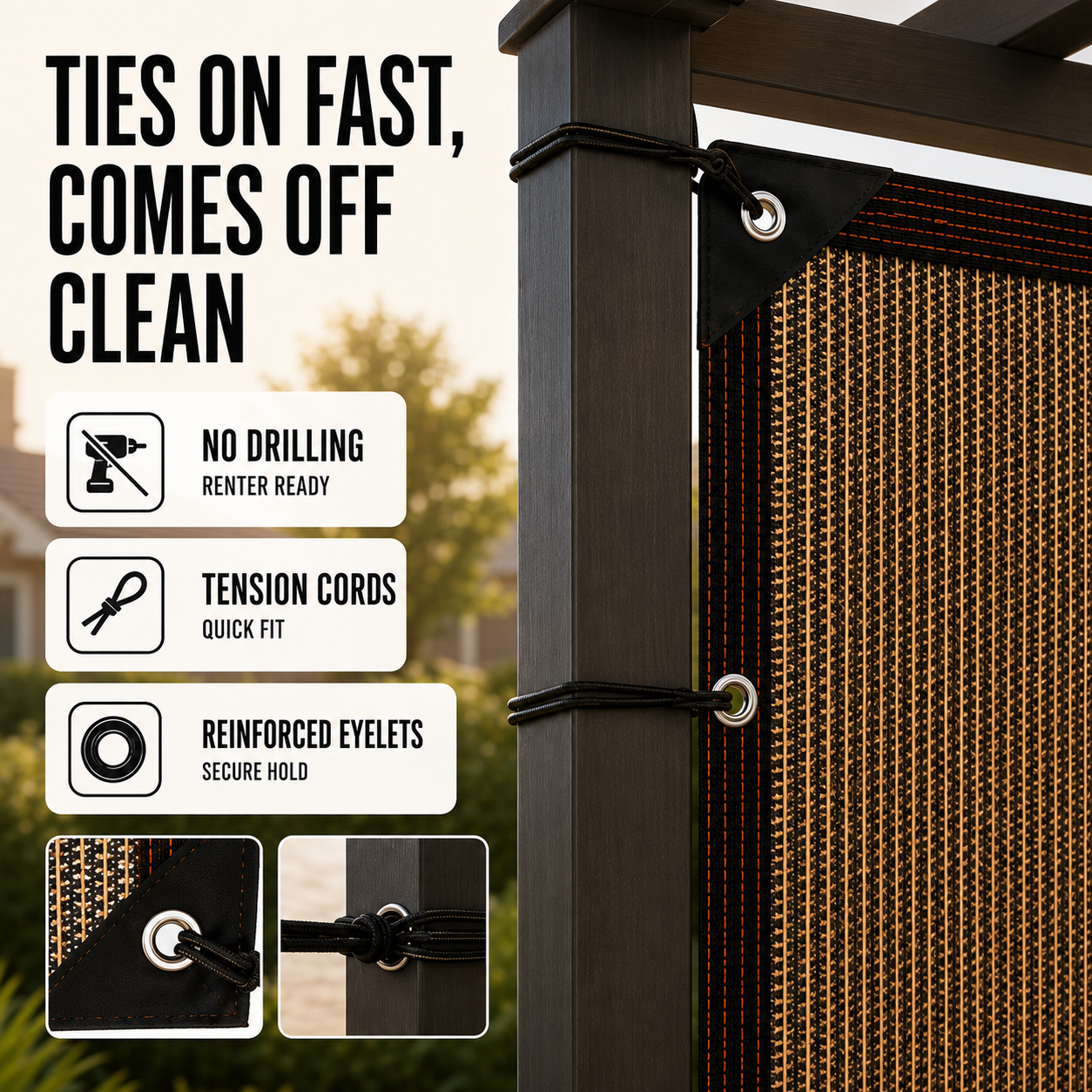 Nordspur | Aurevo Garden Privacy Screen | Patio Side Panel, No Drilling