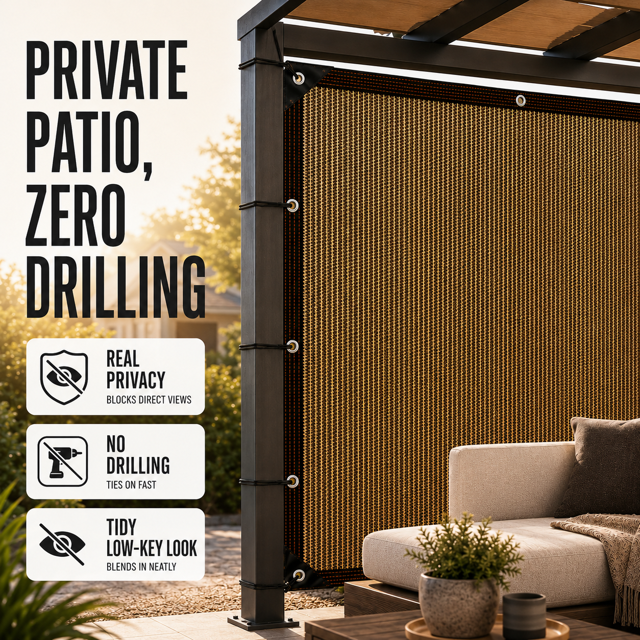 Nordspur | Aurevo Garden Privacy Screen | Patio Side Panel, No Drilling