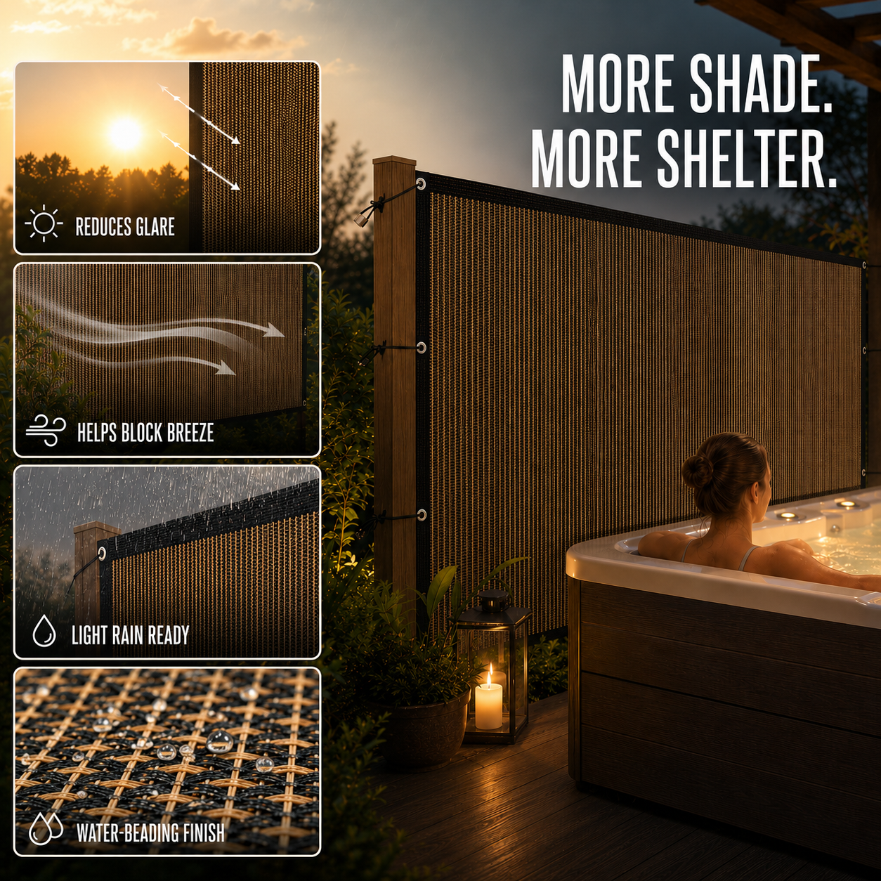 Nordspur | Aurevo Hot Tub Privacy Screen | Garden Screening Panel, No Drilling
