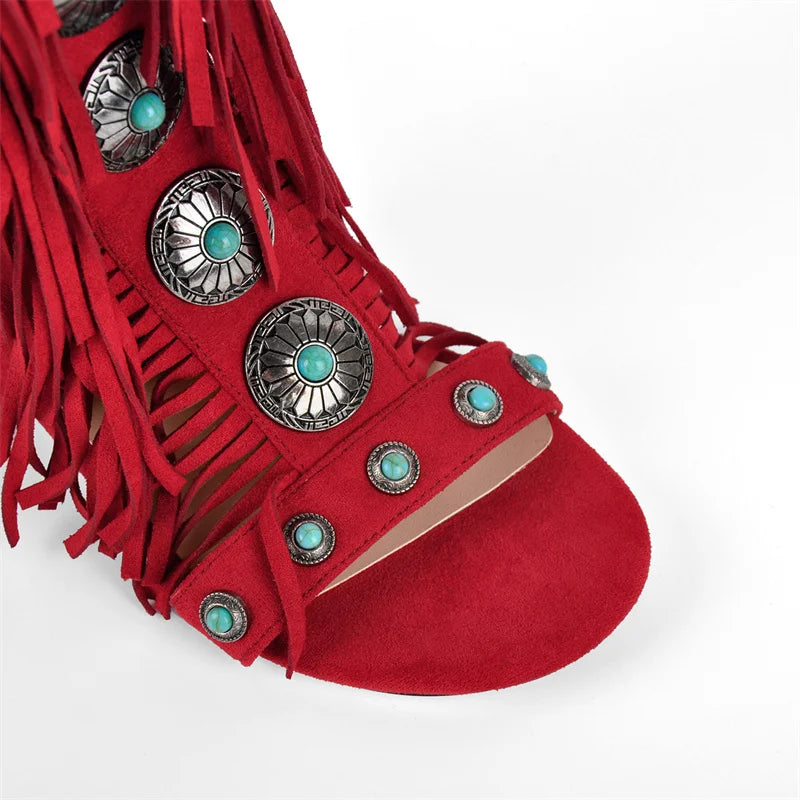 Nordspur | Avelari Knee-High Fringe Sandals
